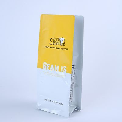 Sac rescellable de fond plat de 250g 8oz empaquetant 120g le café en plastique Bean Pouch With Valve