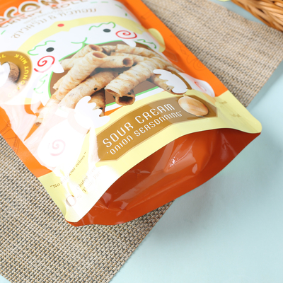 Faits sur commande imprimés tiennent la poche avec la tirette pour la sucrerie. Biscuits, biscuits. Emballage de café