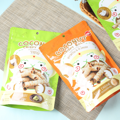Faits sur commande imprimés tiennent la poche avec la tirette pour la sucrerie. Biscuits, biscuits. Emballage de café