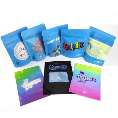 l'emballage imprimé fait sur commande zip-lock de 3.5g Runtz met en sac le support vers le haut de la poche Mylar pour l'mauvaise herbe médicale