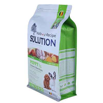 Support givré vers le haut du papier d'aluminium 4 de sac d'emballage alimentaire de l'animal familier 50mic 8 sacs latéraux de poche de serrure de fermeture éclair