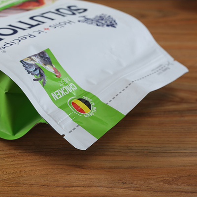 Du chien BRC d'animal familier d'emballage alimentaire de sac de support sacs en plastique de gousset de fond plat de poche avec la tirette
