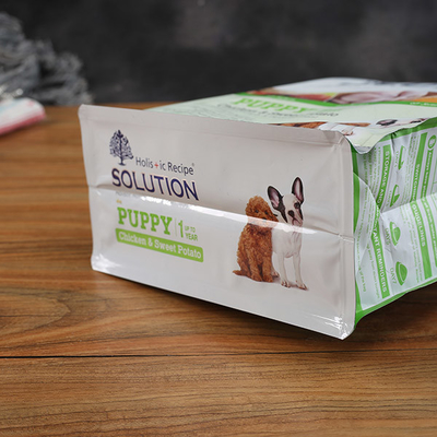 Du chien BRC d'animal familier d'emballage alimentaire de sac de support sacs en plastique de gousset de fond plat de poche avec la tirette