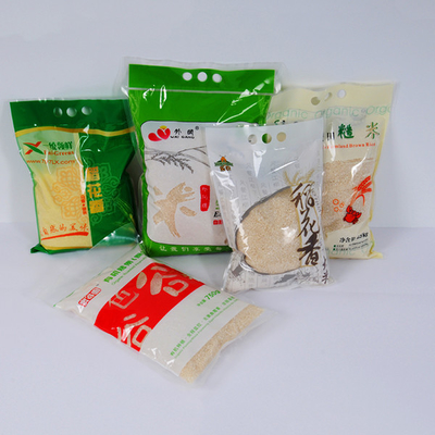 Kilogrammes en nylon en plastique d'emballage de riz de vide les 5 mettent en sac les poches biodégradables de support de 1kg 2kg