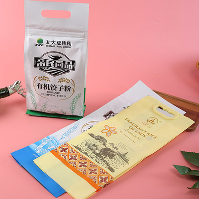 l'emballage imprimé fait sur commande de 5kg 10kg met en sac le sac imperméable d'emballage de riz avec la valve