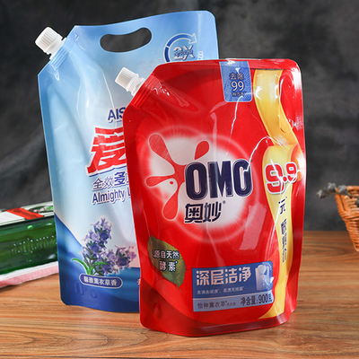 Poche en plastique du bec 60mic empaquetant la poche détersive zip-lock d'emballage de poudre