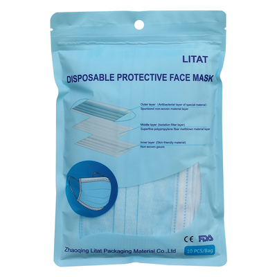 La tirette rescellable de BRC met en sac de poly sacs rescellables pour l'emballage de masque